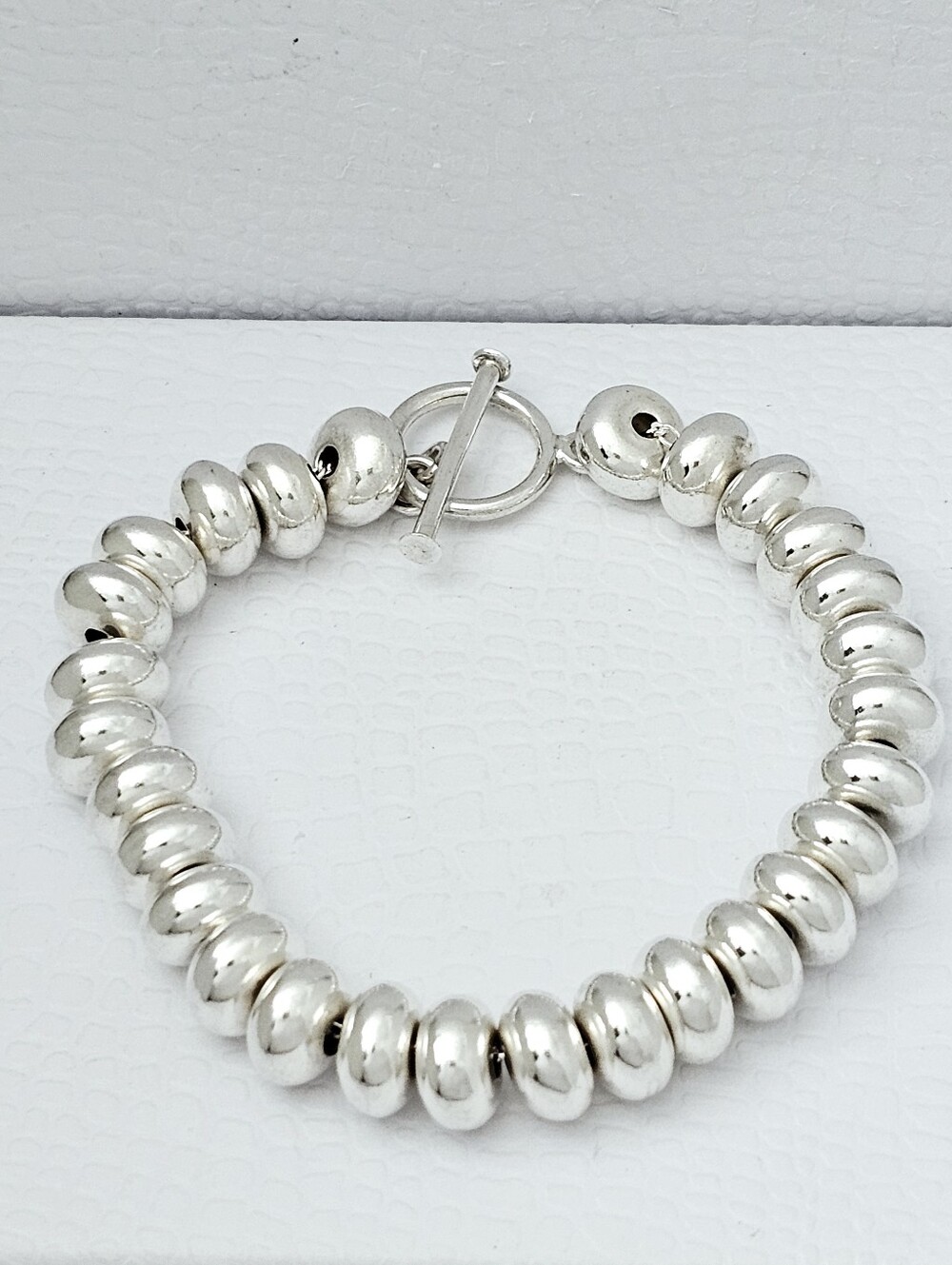 Silpada Extremely Rare🦄Sterling Silver Oval Bead Toggle Bracelet DDB626/B0626